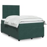 vidaXL Box spring postelja z vzmetnico temno zelena 120x200 cm žamet Cene