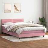 Box Spring krevet s madracem ružičasti 140x220 cm baršun | shoptok.hr