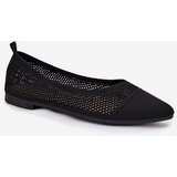 Boto Black Eco-Suede Ballerina Flats with Buckle Anlofi | shoptok.hr