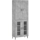 vidaXL Visoka komoda siva betona 69 5x34x180 cm od konstruiranog drva | shoptok.hr