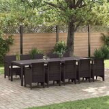 vidaXL 11-dijelni vrtni set s jastučićima smeđi poli ratan, smeđi vrtni stol 150x100x73 cm poli ratan, vrtne stolice s jastučićima 2 komada smeđi poli ratan, vrtne stolice s jastučićima 4 komada smeđi poli ratan | shoptok.hr