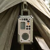  Kamperski radio sa ručnom kurblom i LED svetiljkom, funkcija power: 5V / 3×AAA / 2000 mAh, IPX4 | Eponuda.com