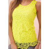 Kesi Women's blouse with sleeveless lace yellow neon | shoptok.hr