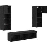 TV zidne jedinice Zidne 5 pcs Crni hrast 60 x 30 x 30 cm | shoptok.hr