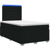  LED okvir za krevet s madracem Crna 120 x 190 cm Tkanina - Crna 120 x 190 cm Dizajn linija | shoptok.hr