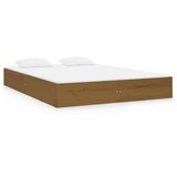 Furnova Posteljni okvir medeno rjav iz trdnega lesa 135x190 cm, (21935837) | Shoptok.si