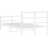 Metalni okvir kreveta uzglavlje i podnožje bijeli 120x200 cm | shoptok.hr