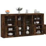  Komoda s LED svjetlima boja dimljenog hrasta 202x37x100 cm | shoptok.hr