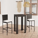 vidaXL 3-dijelni vrtni barski set od poliratana s jastucima crni | shoptok.hr