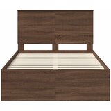 Krevetna konstrukcija s uzglavljem Smeđi hrast 120 x 190 cm | shoptok.hr