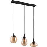Tri O črna/oranžna viseča svetilka s steklenim senčnikom lumina – | Shoptok.si