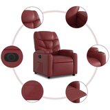  Električni naslonjač na podizanje umjetna koža crvena boja vina | shoptok.hr
