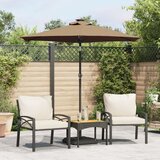 vidaXL Vrtni suncobran s čeličnom šipkom smeđesivi 225 x 225 x 212 cm Cijene