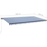  Tenda na ručno uvlačenje s LED svjetlom 600x350 cm plavo-bijela | shoptok.hr