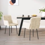 Blagovaonske stolice 2 kom krem baršunaste | shoptok.hr