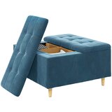  Otoman za pohranu s jastukom Plava 80 x 80 x 45 cm Baršun | shoptok.hr