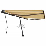 vidaXL Prostostoječa ročno zložljiva tenda 450x350 cm rumena/bela, (20966576) | Shoptok.si