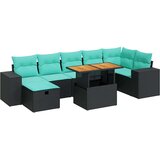  Vrtna garnitura - 8-dijelni set vrtnih sofa od poliratana s jastucima sivi bagrem - Siva 1 | shoptok.hr