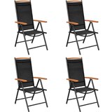 vidaXL Vrtna jedilna garnitura 5-delna aluminij črna | Shoptok.si