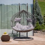 Kondela Viseči stol za dve osebi, siva, DALVEA 2 NEW | Shoptok.si