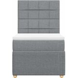  Okvir kreveta s oprugama i madrac svjetlosivi 90x200cm tkanina | shoptok.hr