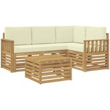  Set vanjskih sofa 5 pcs Bijela i krem 59 x 59 x 37 cm Poliester | shoptok.hr