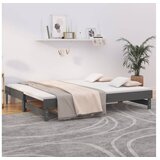  Dnevni ležaj na izvlačenje sivi 2x(80x200) cm masivna borovina | shoptok.hr
