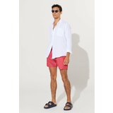 AC&Co / Altınyıldız Classics Men's Red Standard Fit Regular Cut Quick Drying Side Pockets Patterned Swimwear Marine Shorts. Cene