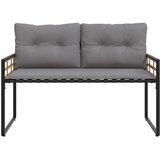  Drvena klupska klupa s jastukom Svijetlo siva 114 x 55 x 77 cm | Eponuda.com
