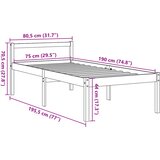  Krevet za starije osobe voštano smeđi 75 x 190 cm od borovine | shoptok.hr