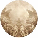  Okrugla fototapeta - Carved ornaments in shades of sepia 140x140 | shoptok.hr