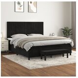 vidaXL Box spring postelja z vzmetnico črna 160x200 cm žamet Cene
