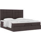  Otomanski posteljni okvir z vzmetnico rjav 160x200 cm blago, (22053220) | Shoptok.si