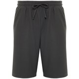 Trendyol Limited Edition Smoked Men's Oversize/Wide Cut Textured Non-Wrinkle Ottoman Shorts Cene