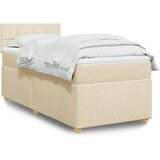 vidaXL Okvir kreveta s oprugama i madrac krem 80x200 cm od tkanine | shoptok.hr