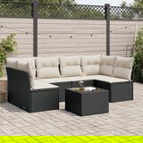 vidaXL 7-dijelni set vrtnih sofa od poliratana s jastucima crni | shoptok.hr
