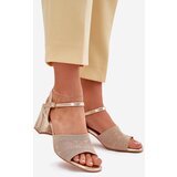 Boto Women's Sandals With Block Heel Gold Sarena | shoptok.hr