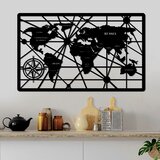 Wallity Zidna dekoracija Mapa svijeta 7-L, 60 x 98 cm, Crna | Eponuda.ba