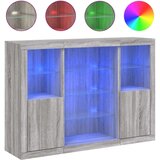  Komode s LED svjetlima 3 kom boja sivog hrasta | shoptok.hr