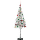 vidaXL Božično drevo med 150 LED z stojalom Bela 150 cm PE in jeklo | Shoptok.si