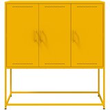  Visoka komoda boja senfa 100,5 x 39 x 107 cm čelična | shoptok.hr