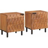  Noćni ormar 2 pcs Smeđa 40 x 33 x 46 cm Čvrsto drvo manga | shoptok.hr