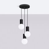 Sollux Črna kovinska viseča svetilka s steklenim senčilom ø 25 cm Orbital – | Shoptok.si