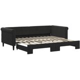  Dnevni krevet na razvlačenje crni 90 x 200 cm baršunasti | shoptok.hr