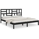  Posteljni okvir črn iz trdnega lesa 200x200 cm, (20647790) | Shoptok.si