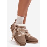 VINCEZA Suede Women's Snow Boots with Fur and Thick Lacing | shoptok.hr
