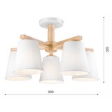 LAMKUR Plafonski luster ELLIE 5xE27/60W/230V bela/buk | Eponuda.com