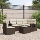  6-dijelni set vrtnih sofa od poliratana s jastucima smeđi | shoptok.hr