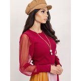 RUE PARIS Blouse-RV-BZ-5192.16-burgundy | Shoptok.si