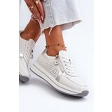 EVENTO Women's Leather Platform Sneakers White Ligustra | Shoptok.si